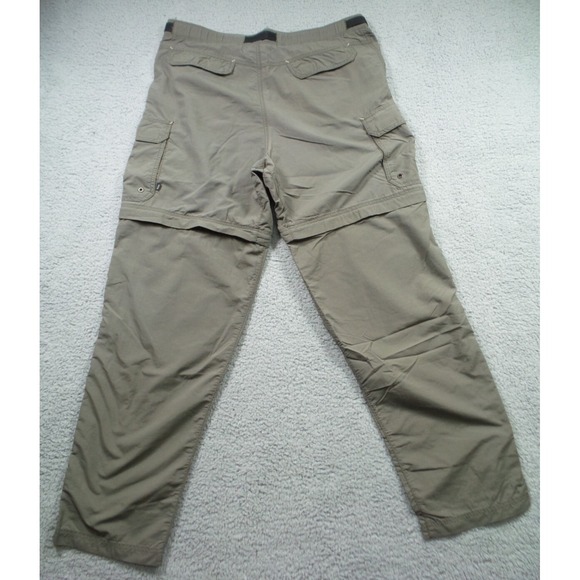 REI Pants Mens Size M 35 X 31 Green Convertible Cargo Belted Ankle Zip UPF 50+ - Picture 7 of 16